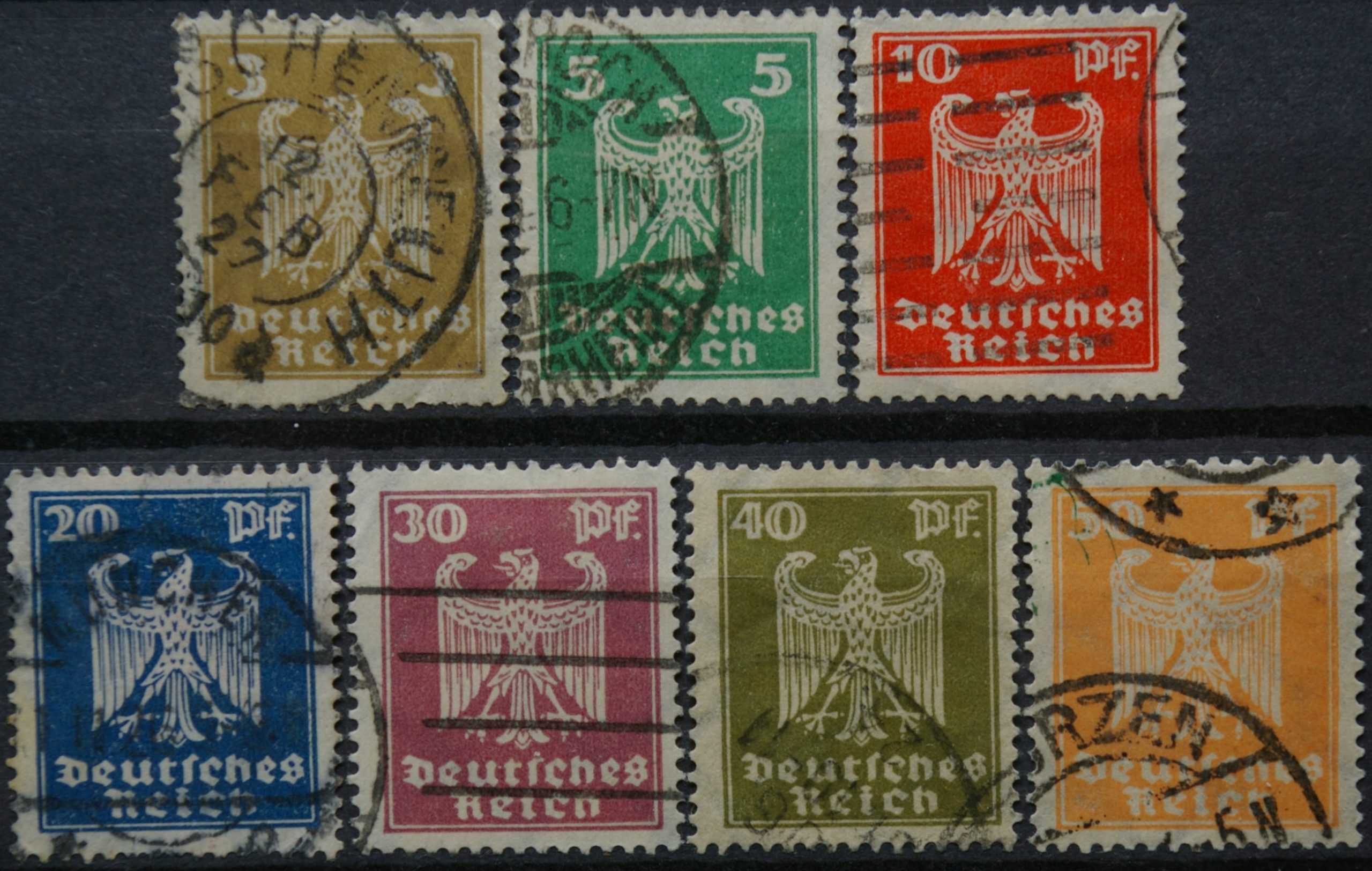 Vokietijos Reichas, pilna serija MiNr 355-361 Used(O)