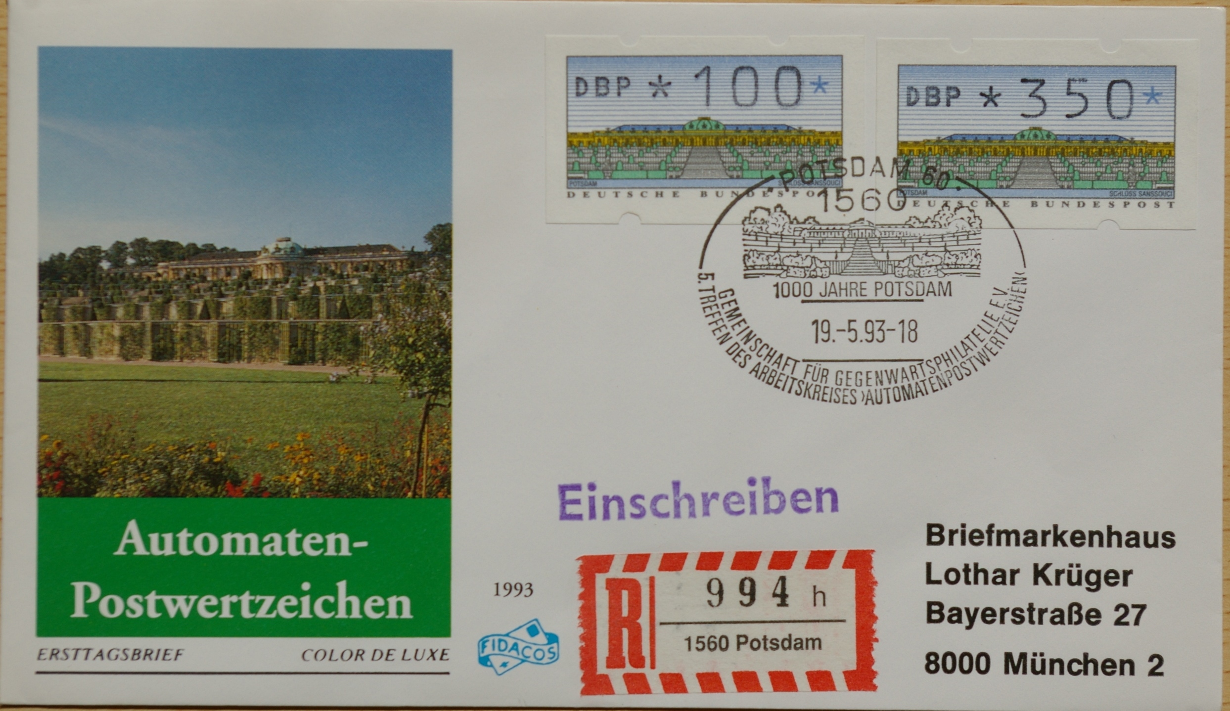Vokietija, 1993m pirmos dienos vokas