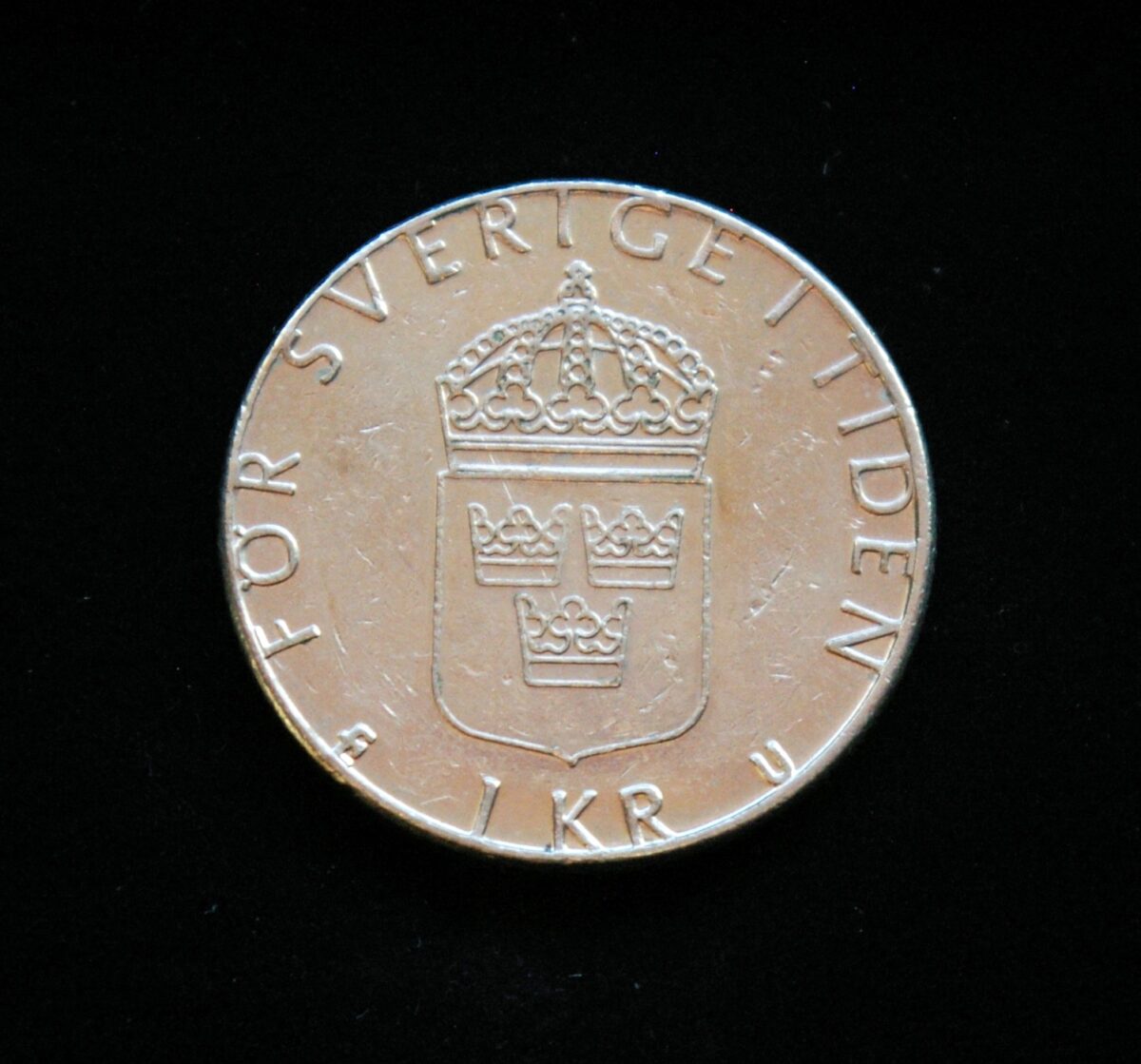 Švedija, 1 krona 1977m