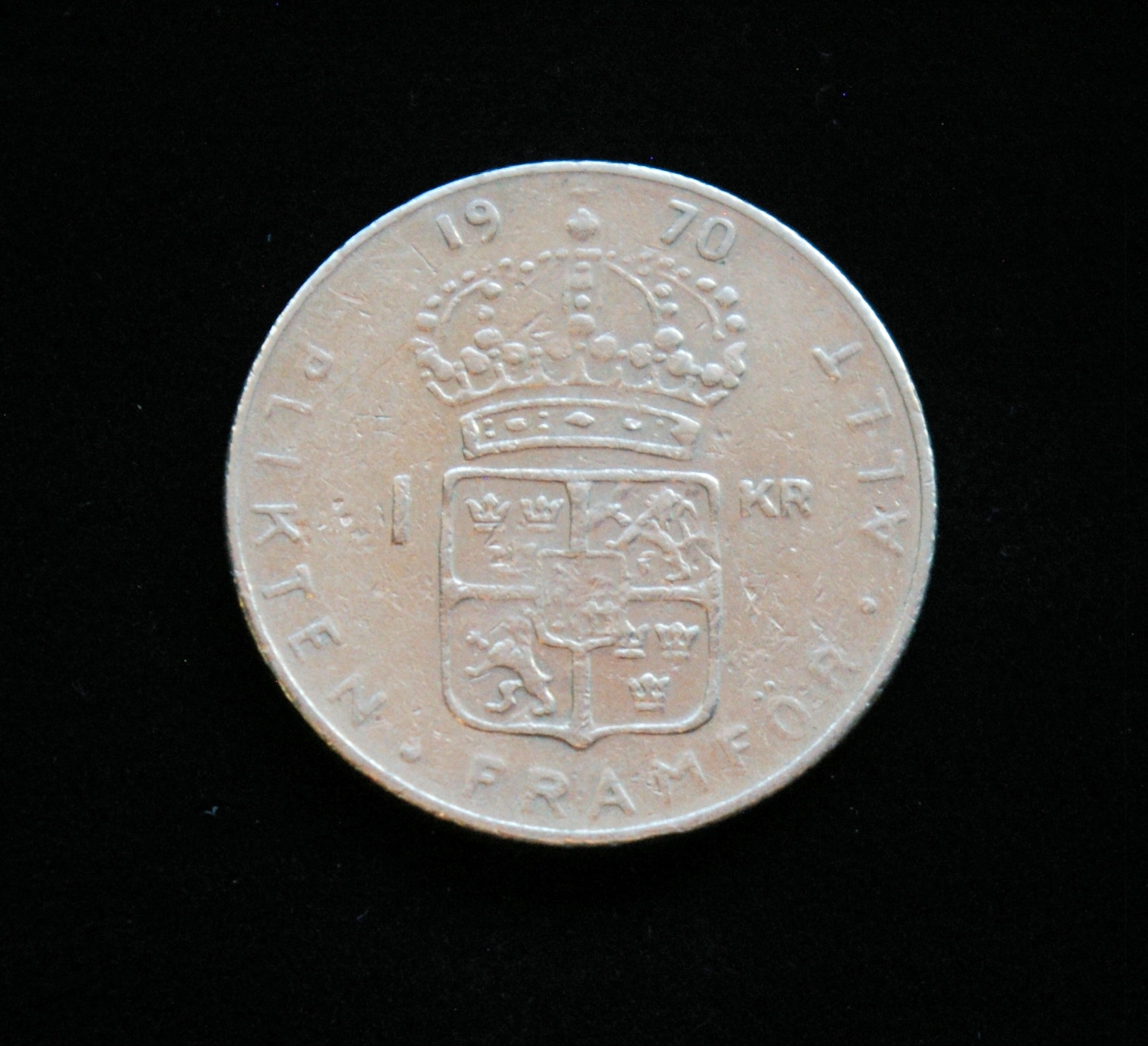 Švedija, 1 krona 1970m
