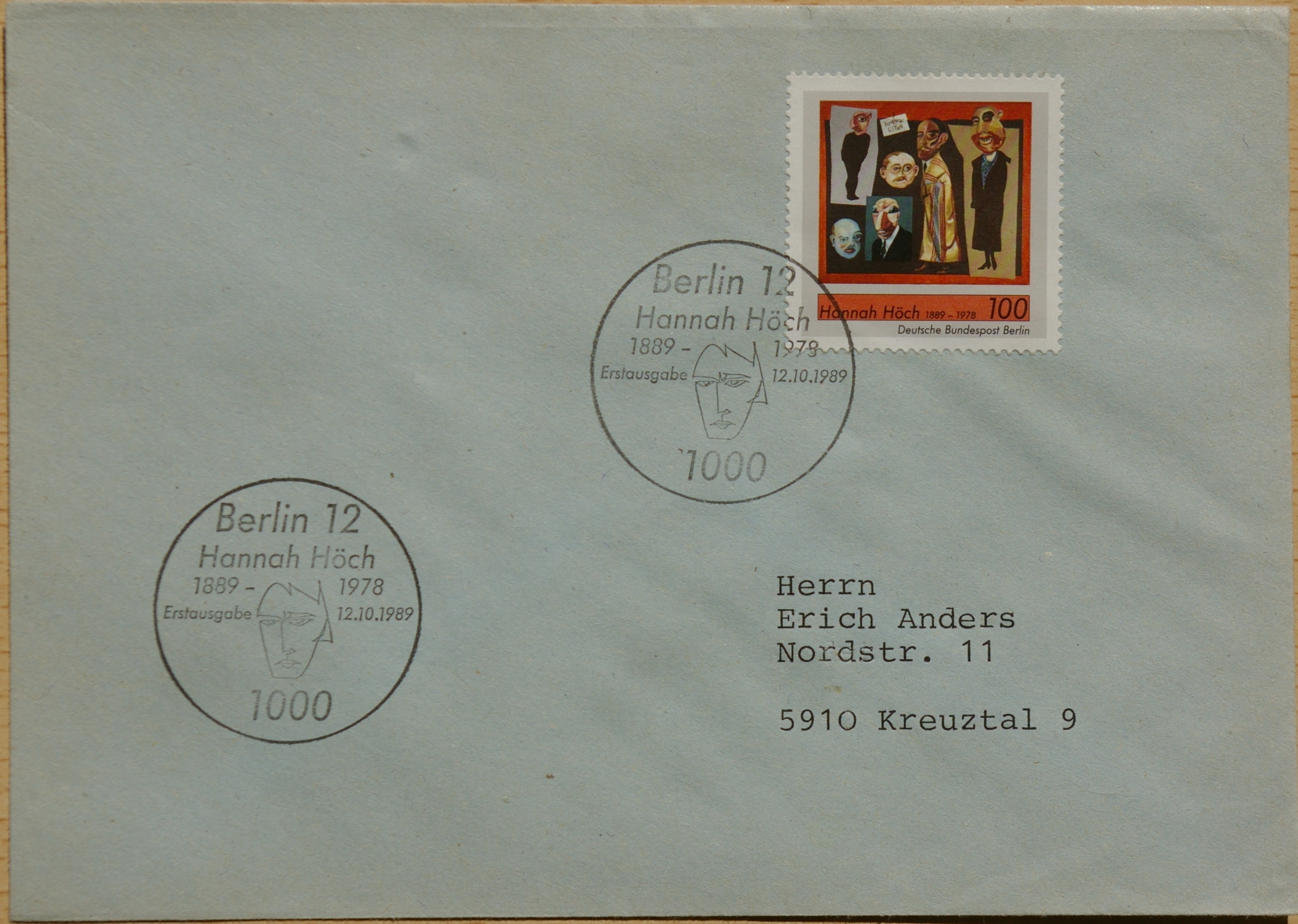 Vokietija, Vakarų Berlynas 1989m pirmos dienos vokas su MiNr 857