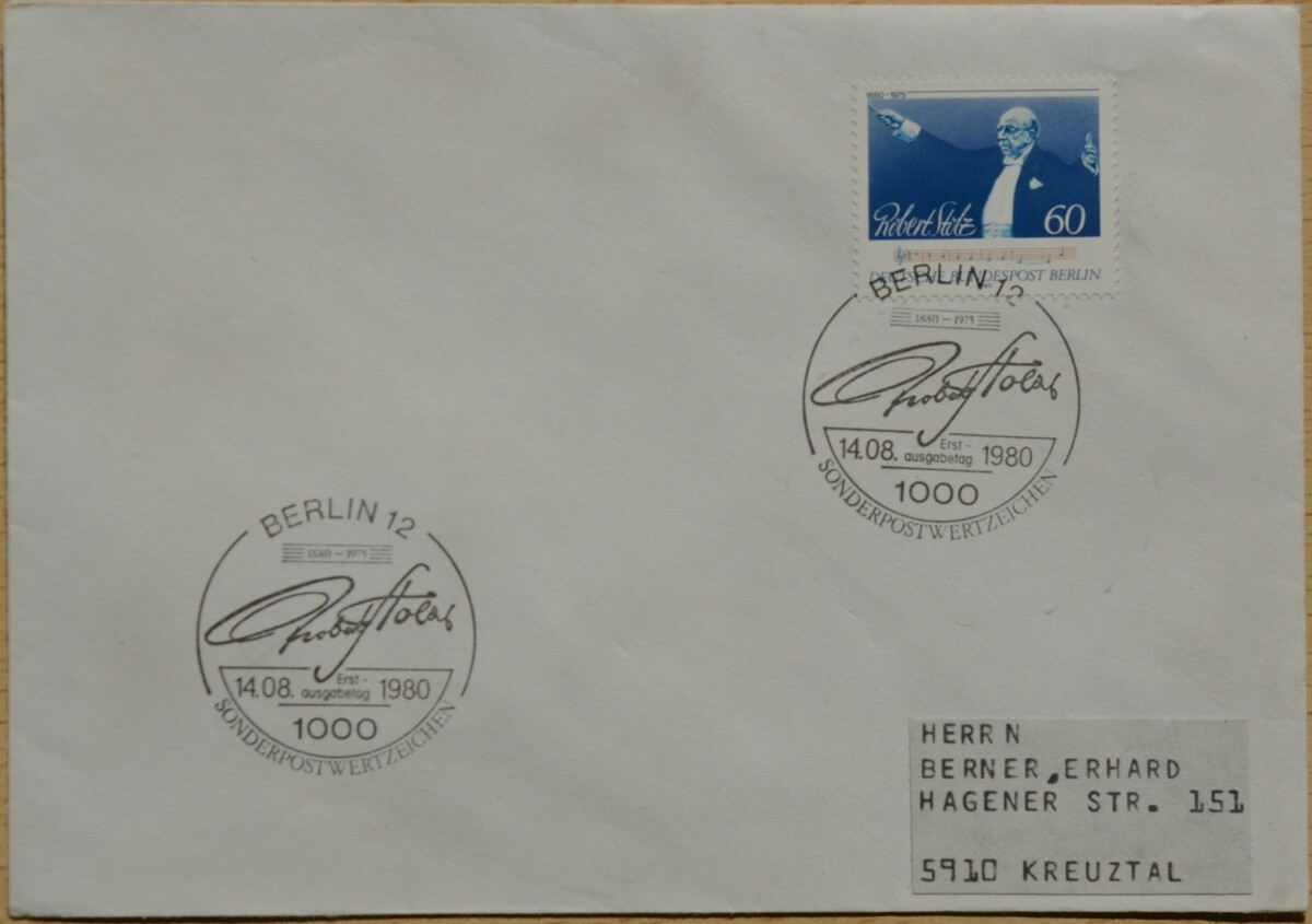 Vokietija, Vakarų Berlynas 1980m pirmos dienos vokas su MiNr 627