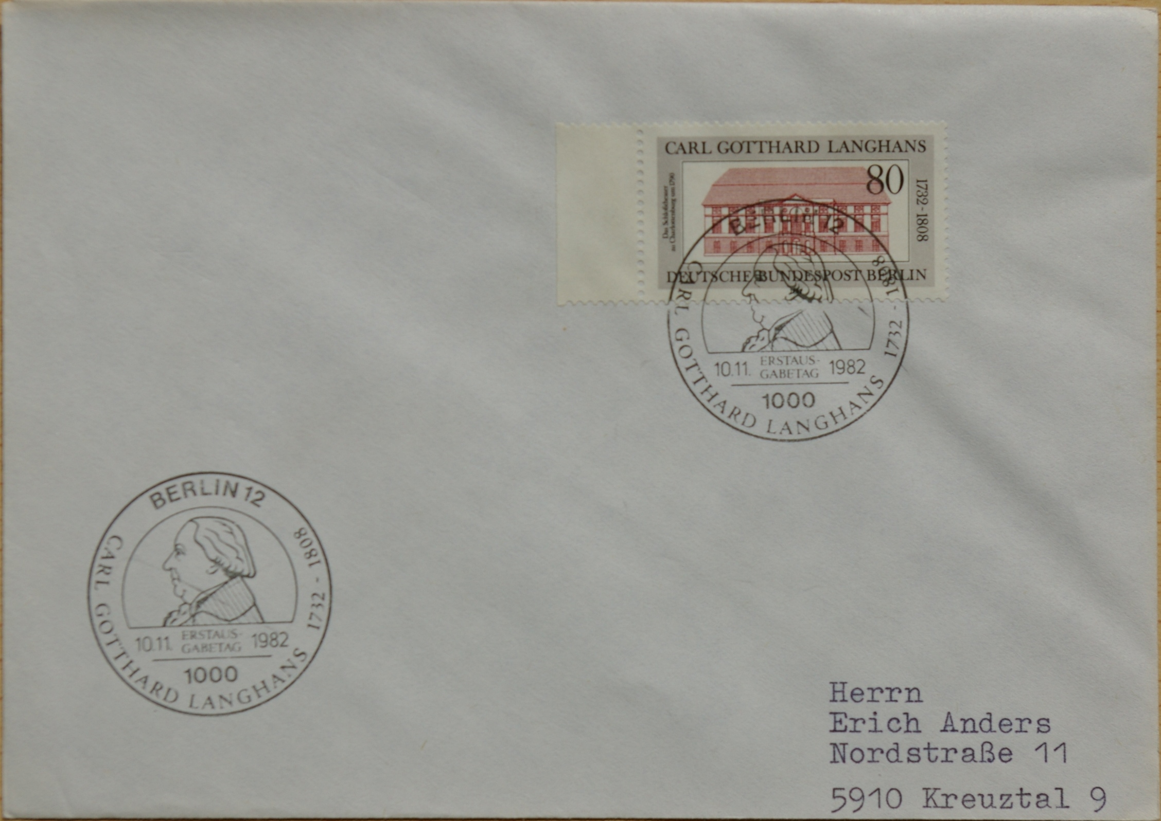 Vokietija, Vakarų Berlynas 1982m pirmos dienos vokas su MiNr 684