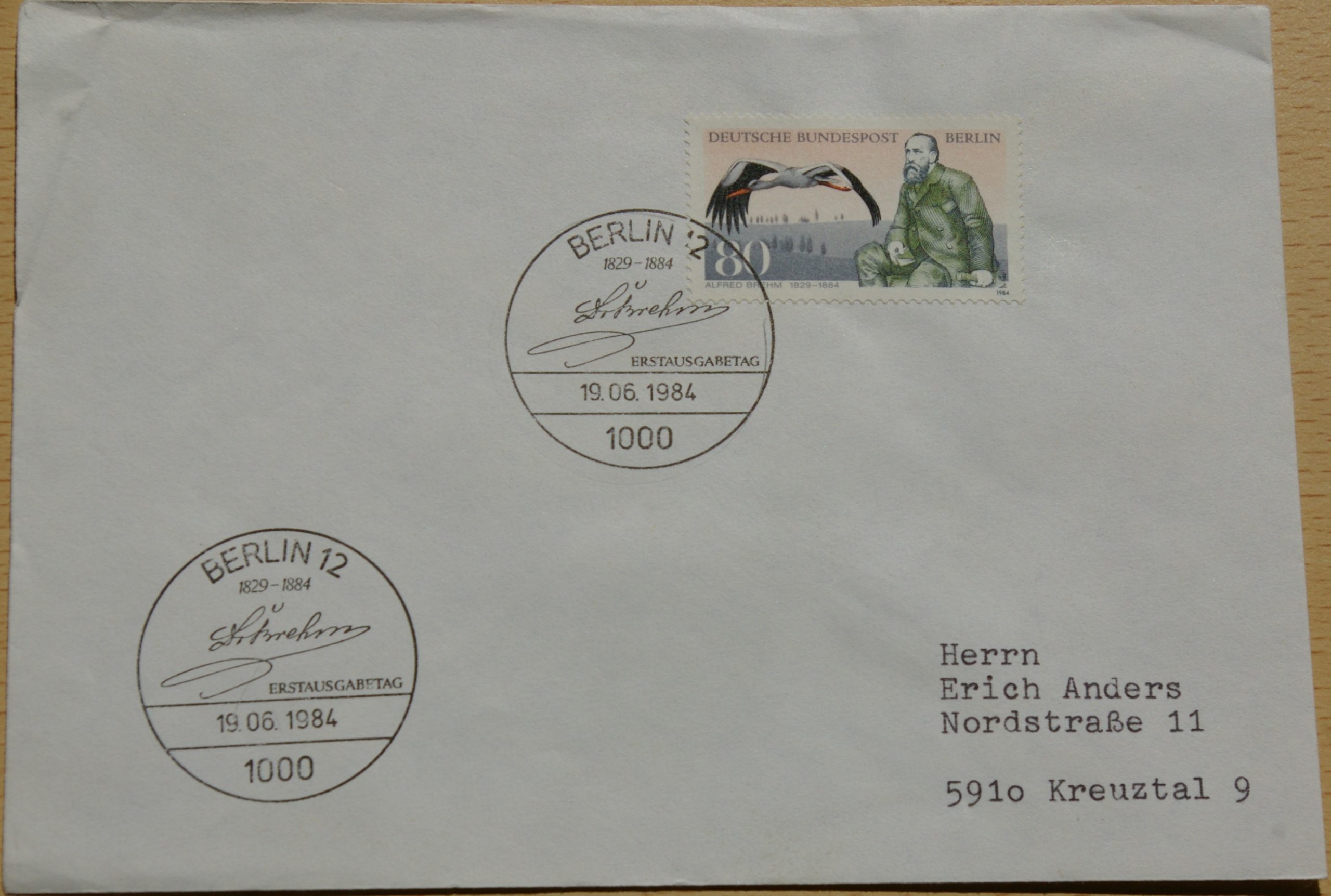 Vokietija, Vakarų Berlynas 1984m pirmos dienos vokas su MiNr 722