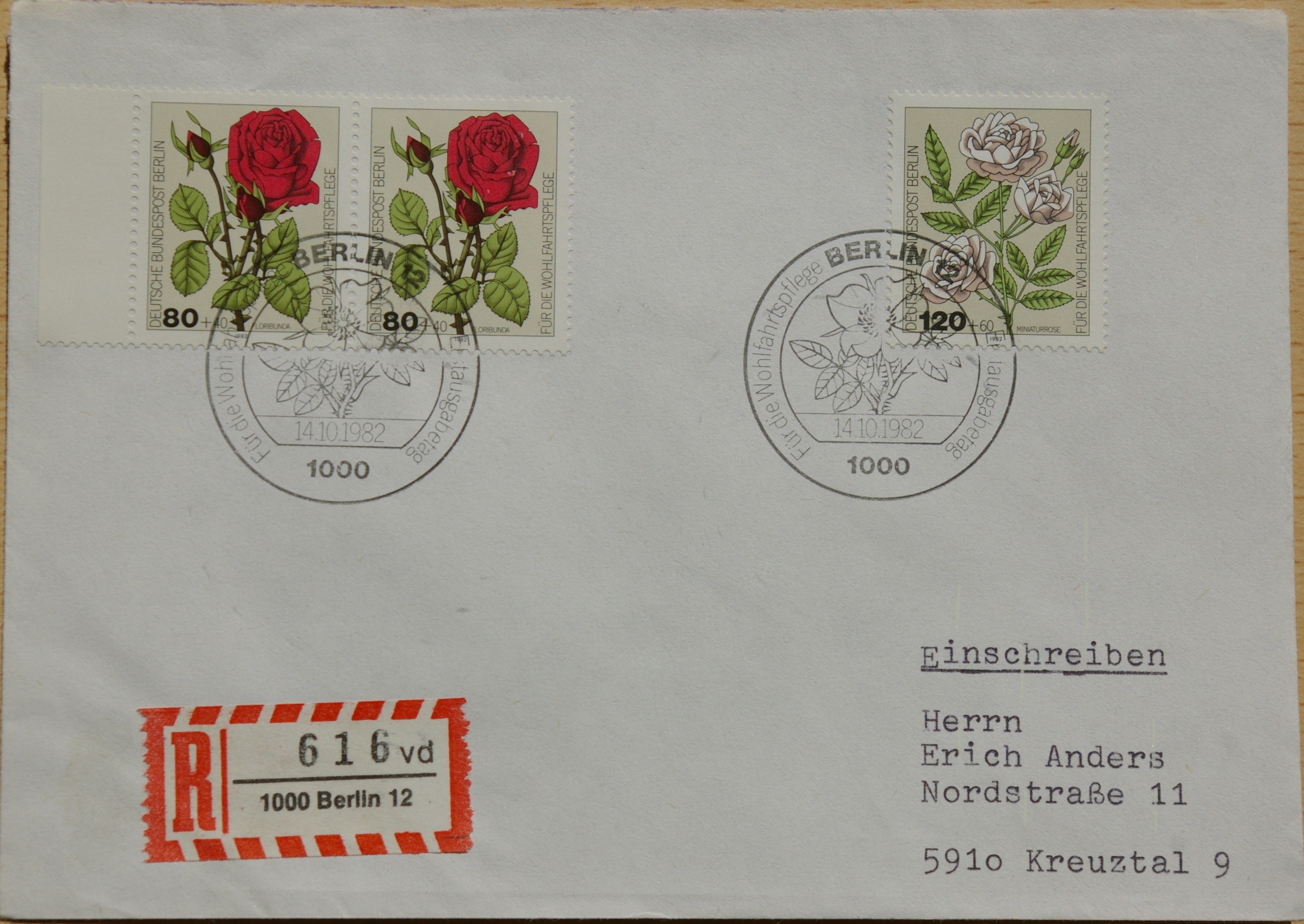 Vokietija, Vakarų Berlynas 1982m pirmos dienos vokas su MiNr 682-683