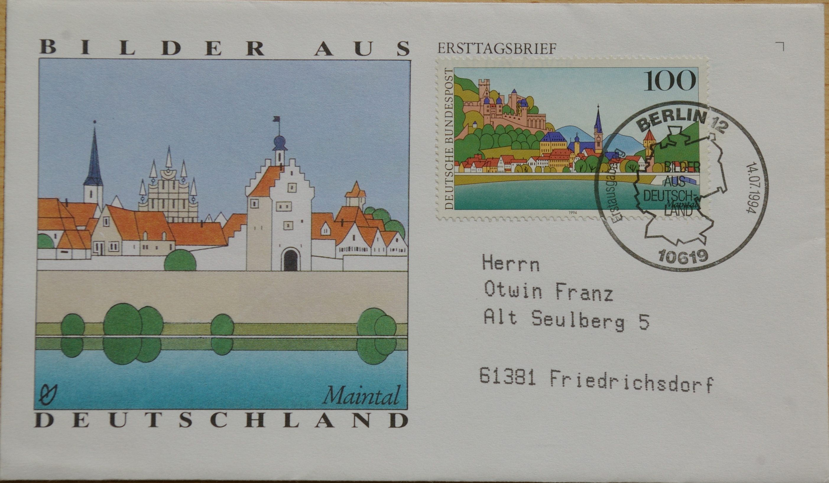 Vokietija, 1994m pirmos dienos vokas su MiNr 1744