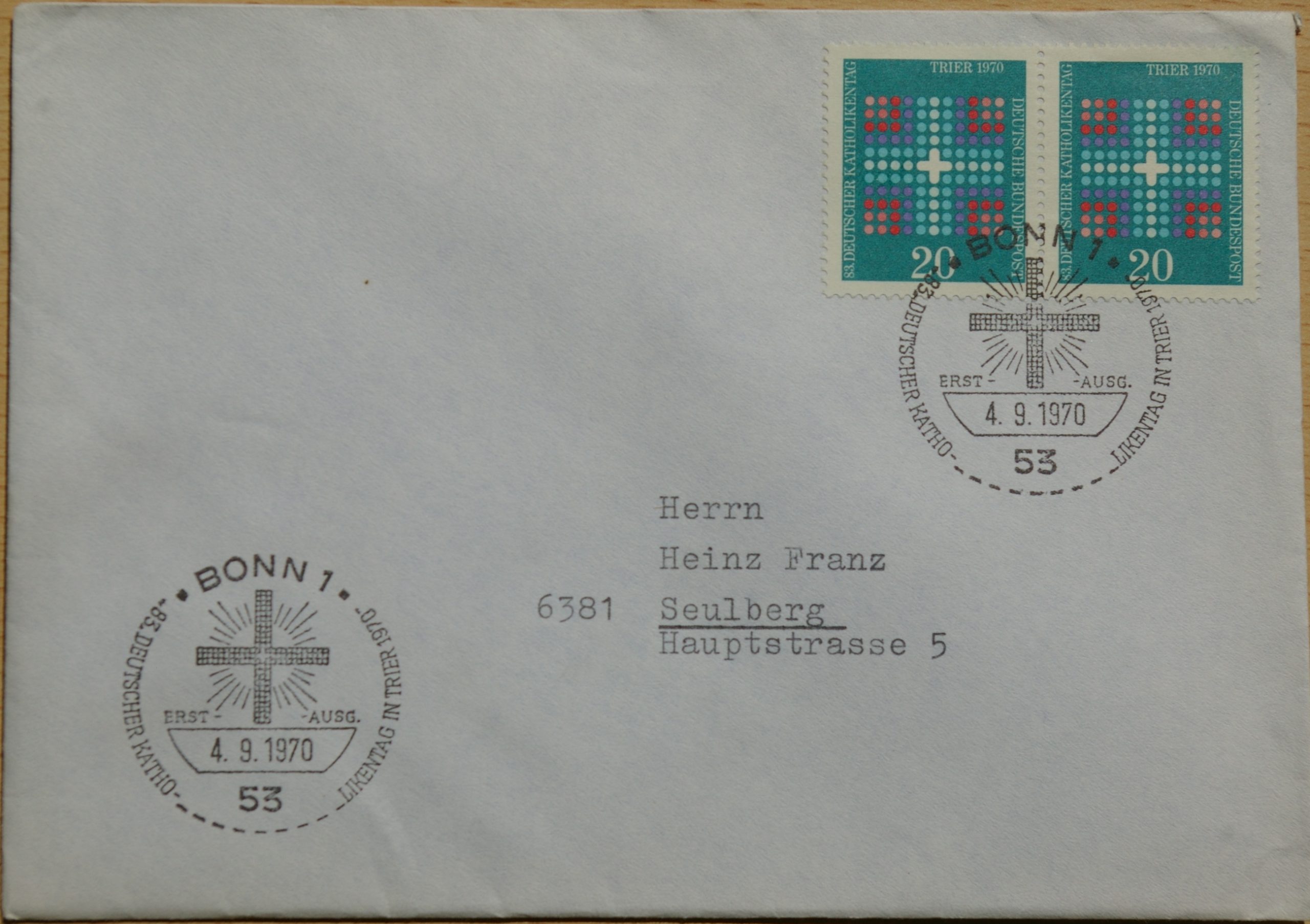 Vokietija 1970m pirmos dienos vokas su MiNr 648