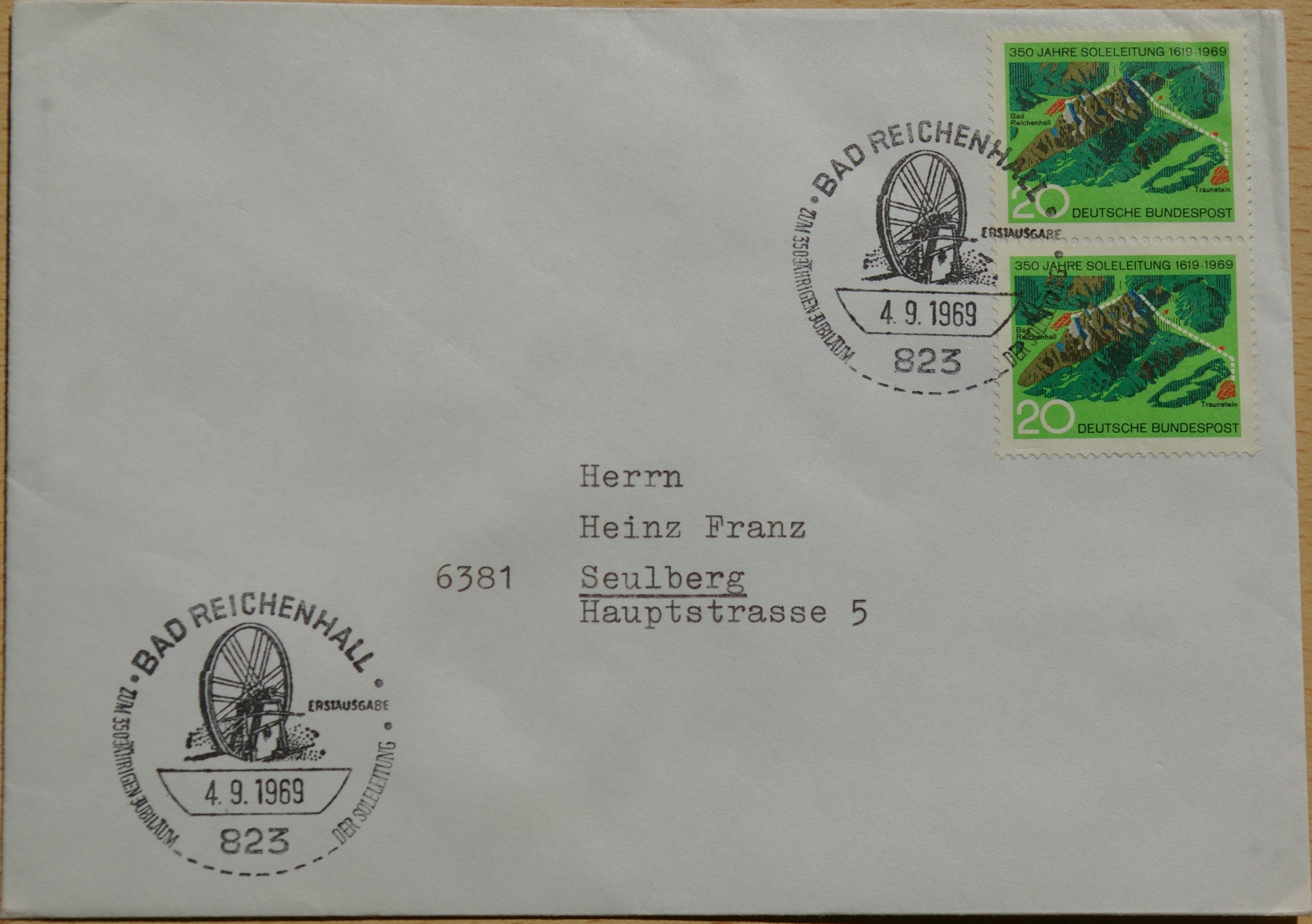 Vokietija 1969m pirmos dienos vokas su MiNr 602