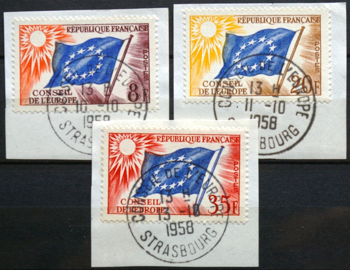 Prancūzija, Europos Taryba ScNr 1O2-1O3, 1O5 Used(O)