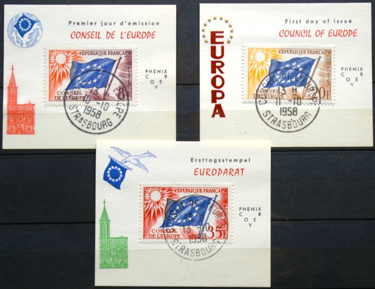 Prancūzija, Europos Taryba ScNr 1O2-1O3, 1O5 Used(O)