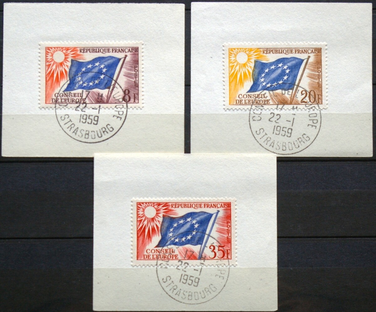 Prancūzija, Europos Taryba ScNr 1O2-1O3, 1O5 Used(O)