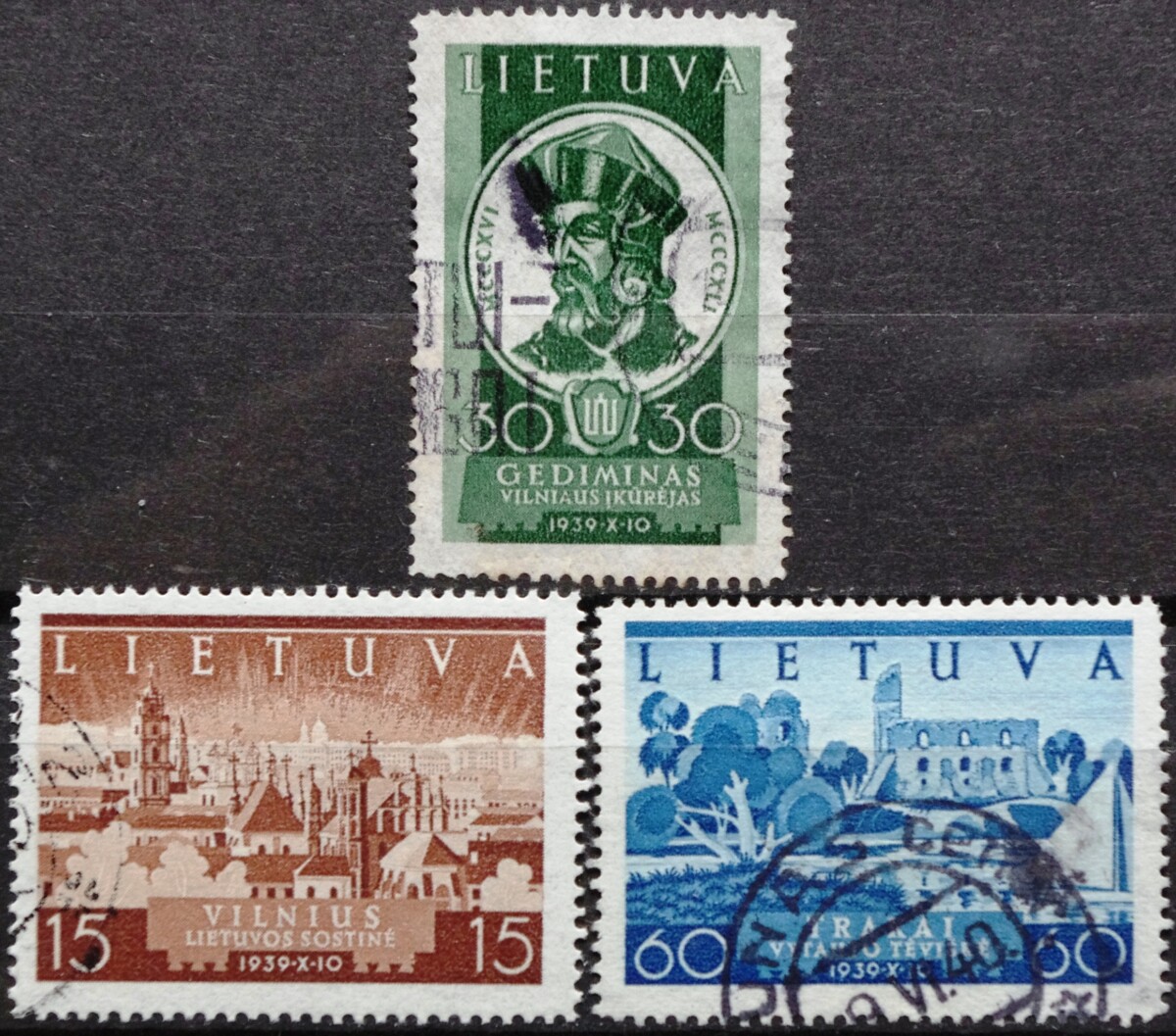 Tarpukario Lietuva, pilna serija MiNr 443-445 Used(O) V