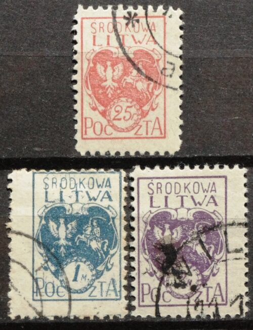 Vidurio Lietuva, pilna serija MiNr 1-3 A Used(O) V