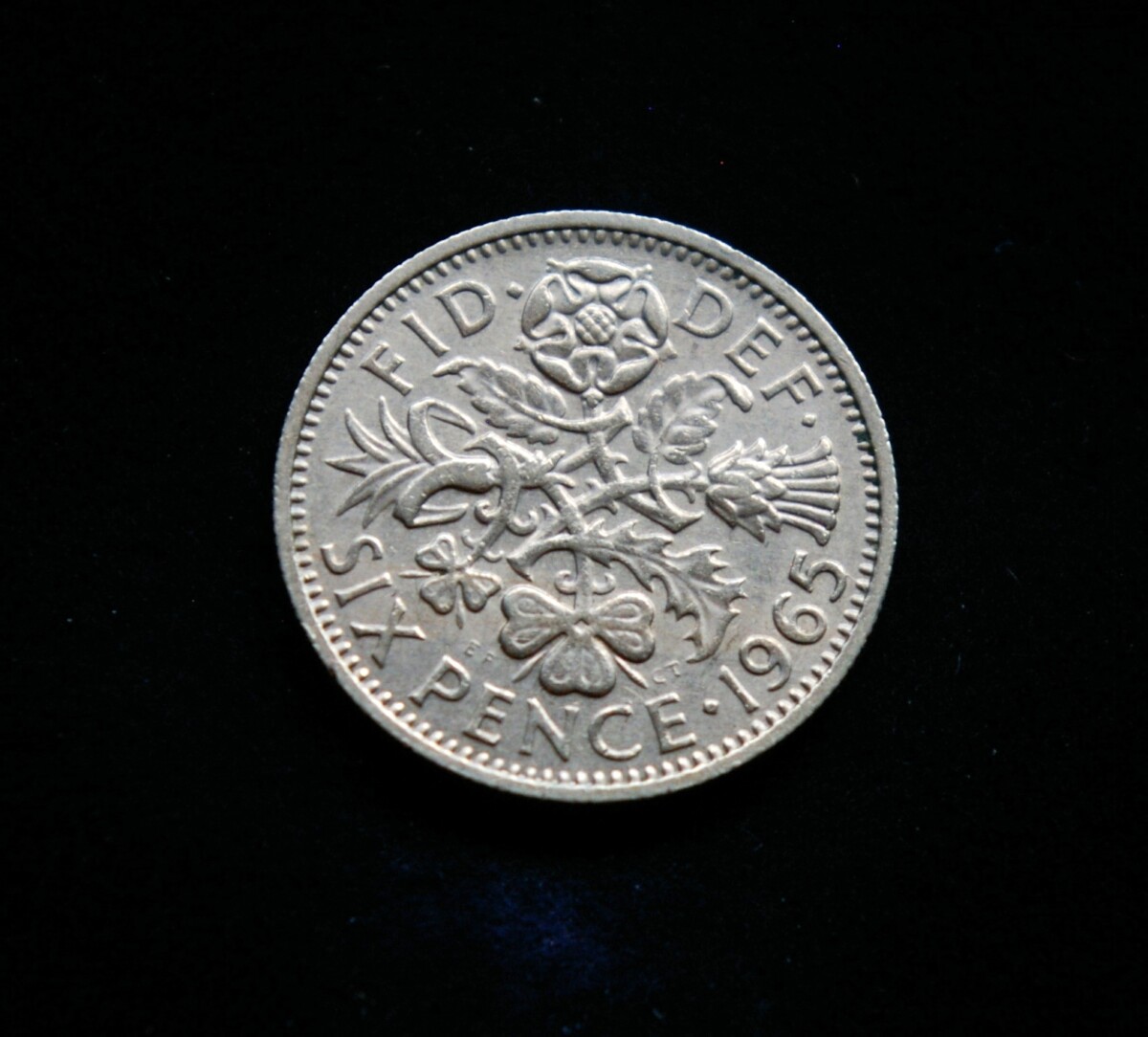 Didžioji Britanija, 6 pensai 1965m