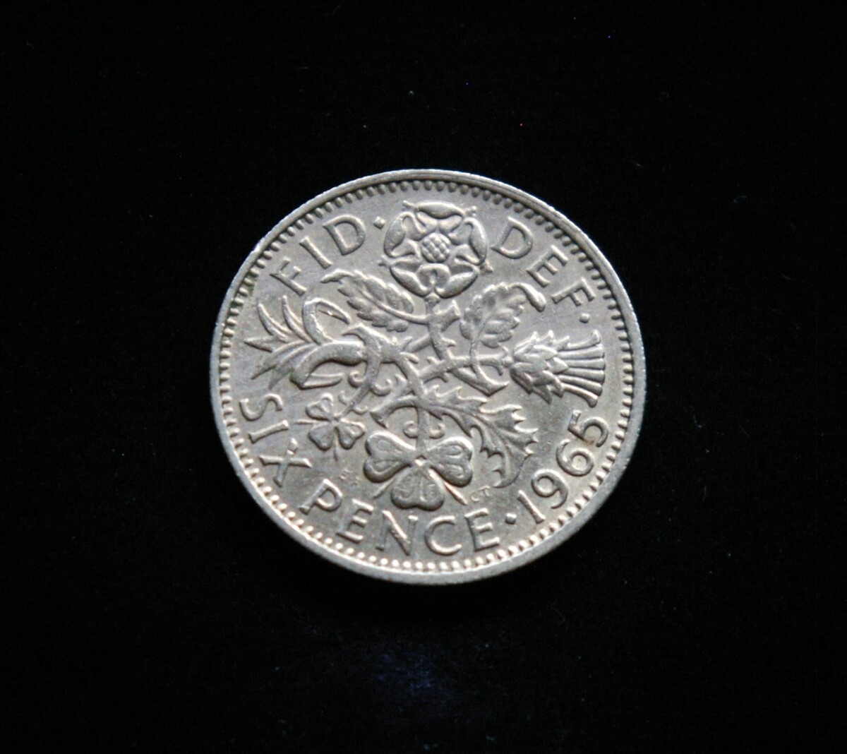 Didžioji Britanija, 6 pensai 1965m