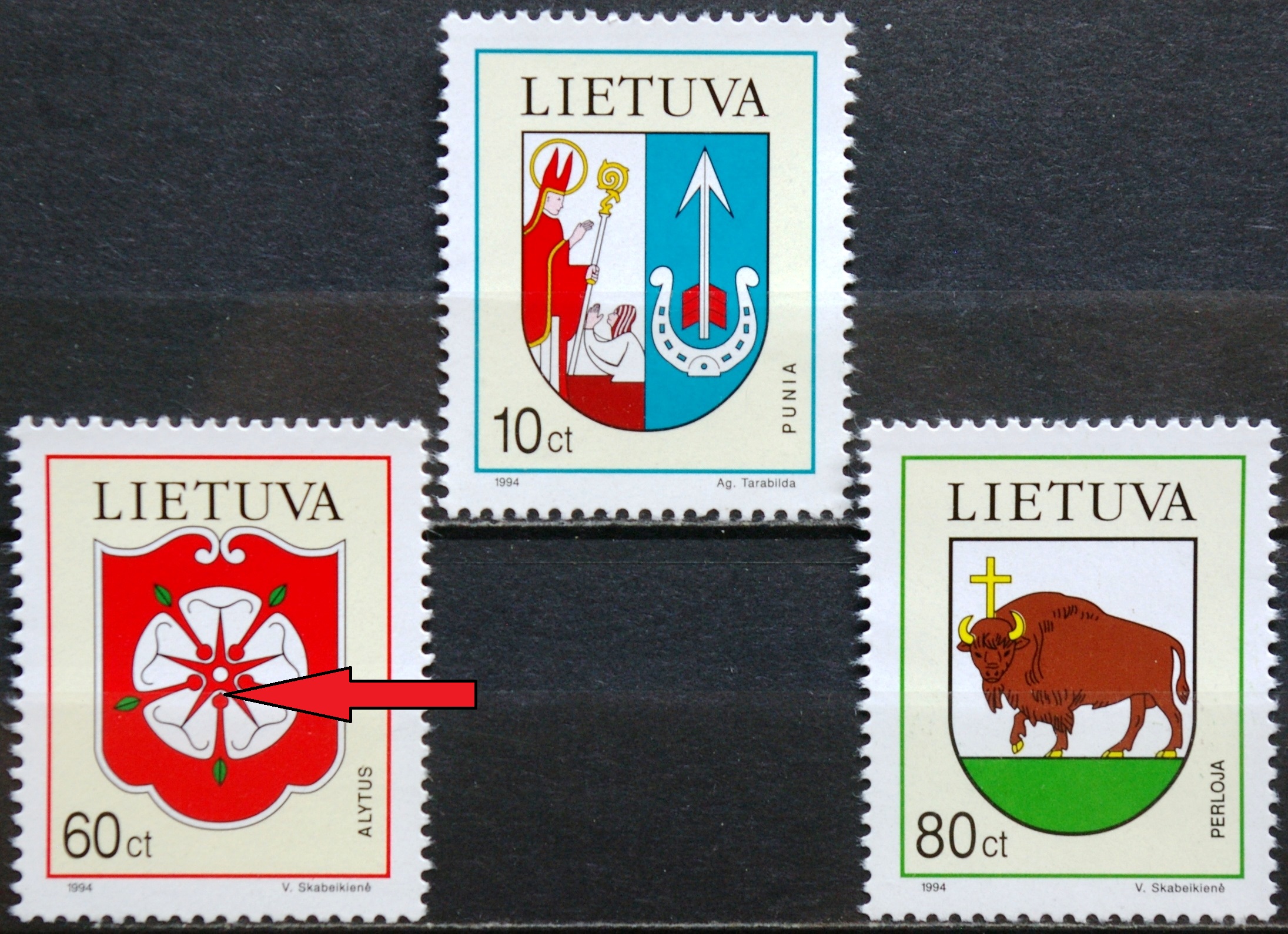 Lietuva, pilna serija su abartu V1 MiNr 563-565 MNH** 2Vx1