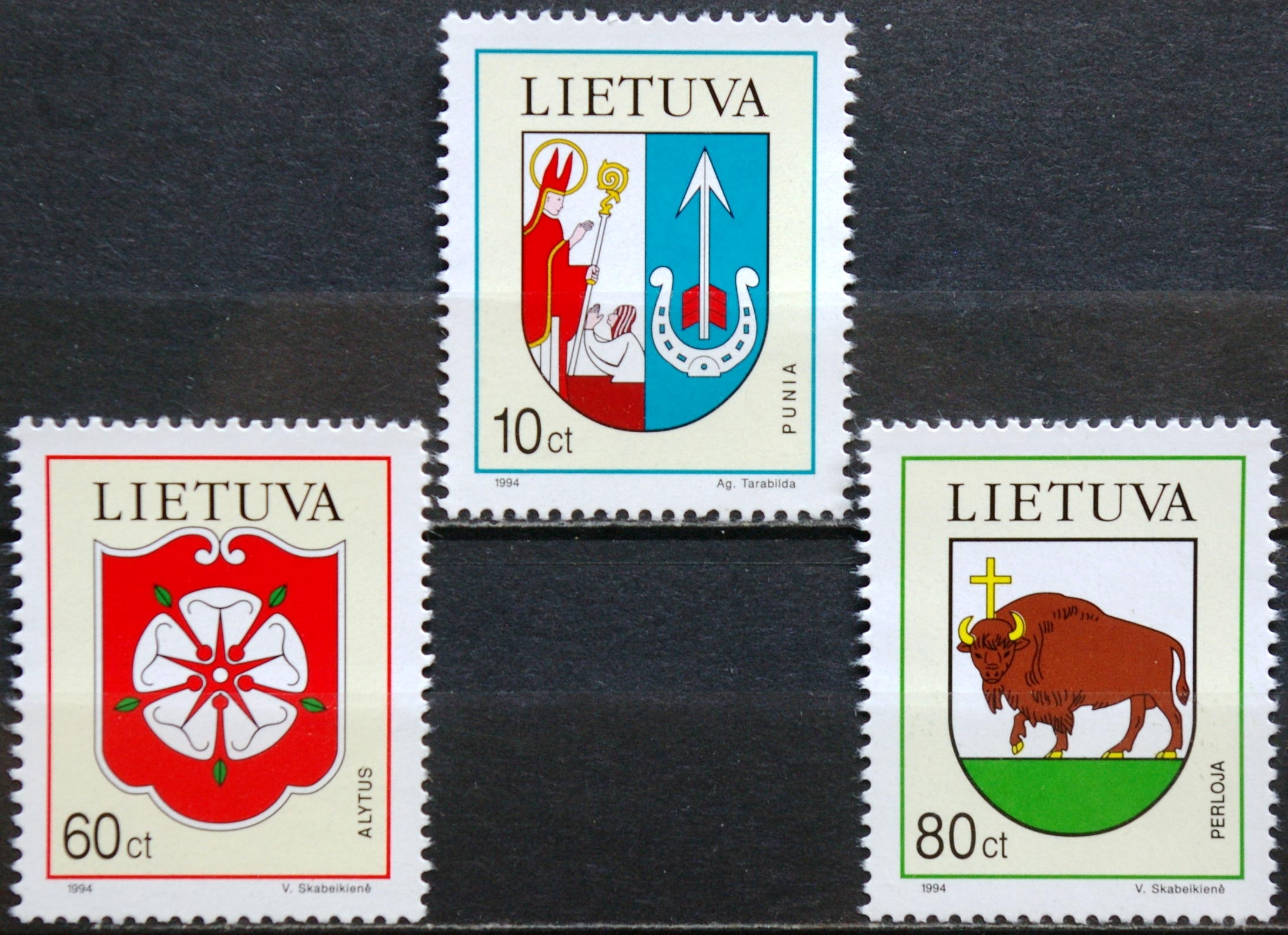Lietuva, pilna serija su abartu V1 MiNr 563-565 MNH** 2Vx1