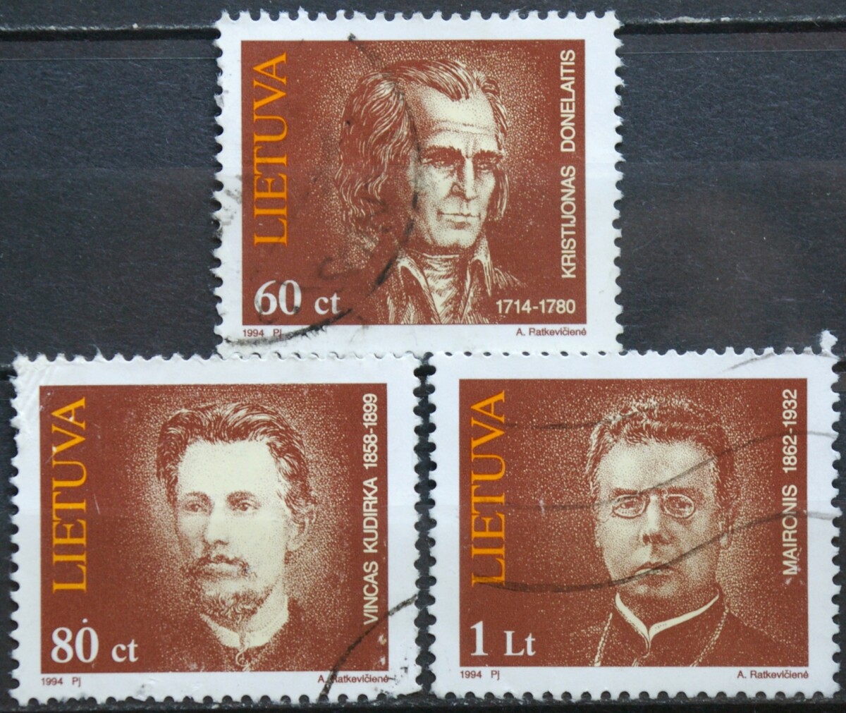Lietuva, pilna serija MiNr 550-552 Used(O) 2Vx1