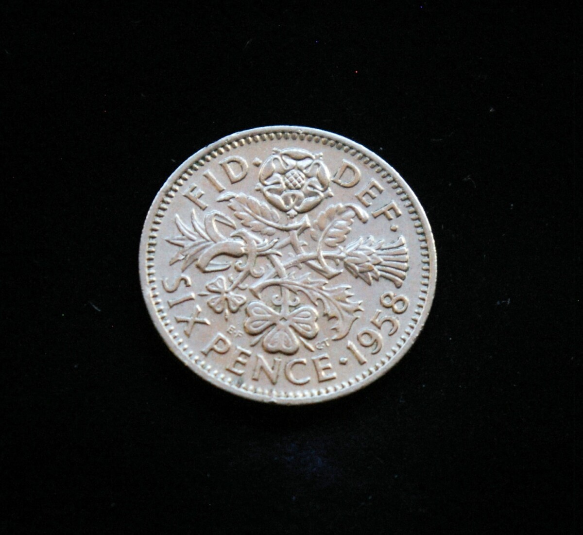 Didžioji Britanija, 6 pensai 1958m