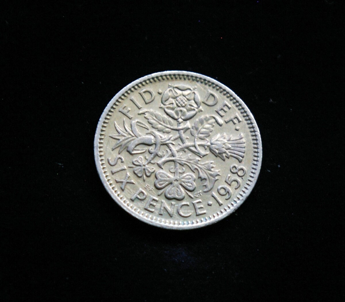 Didžioji Britanija, 6 pensai 1958m