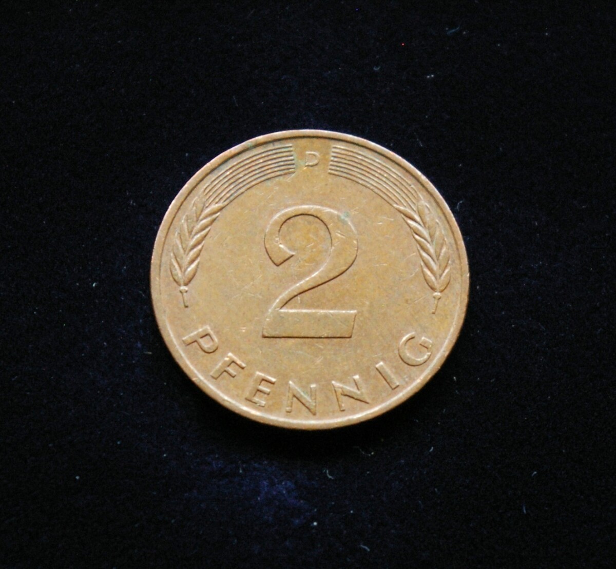 Vokietija, 2 pfenigai 1990m-D