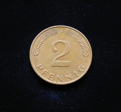 Vokietija, 2 pfenigai 1990m-D