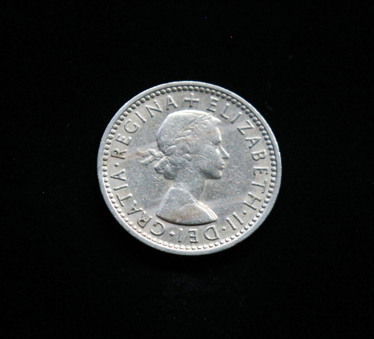 Didžioji Britanija, 6 pensai 1958m