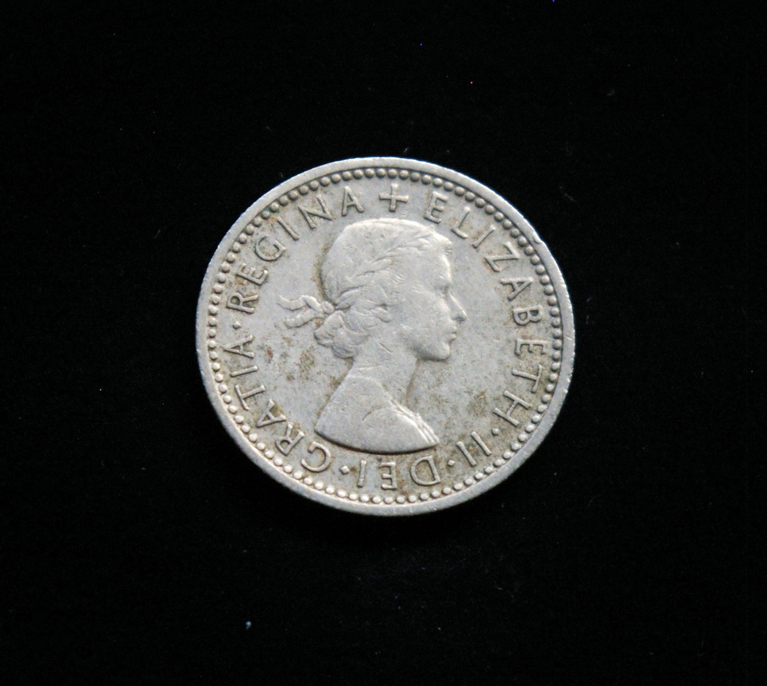 Didžioji Britanija, 6 pensai 1957m