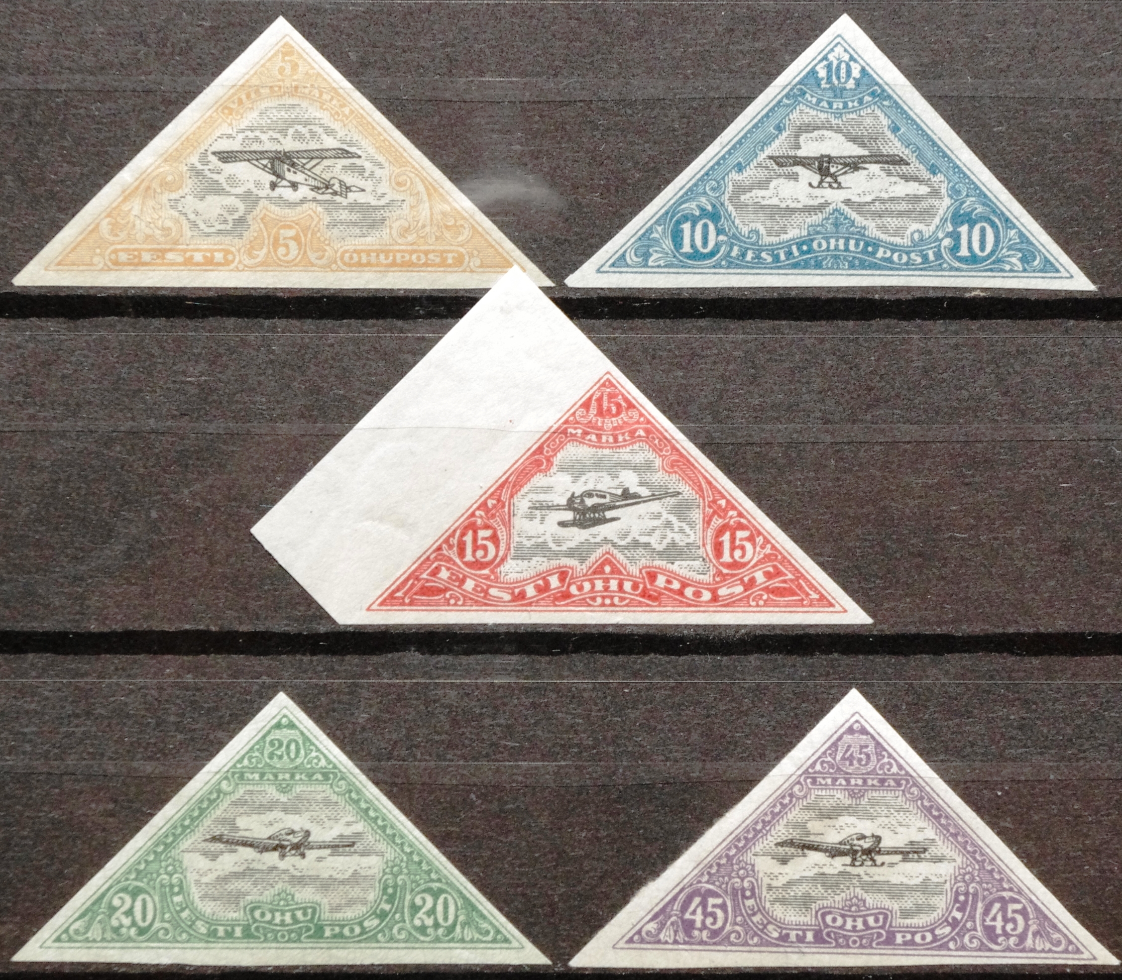 Estija, pilna oro pašto serija, MiNr 48-52 (B) MLH*/MH* V