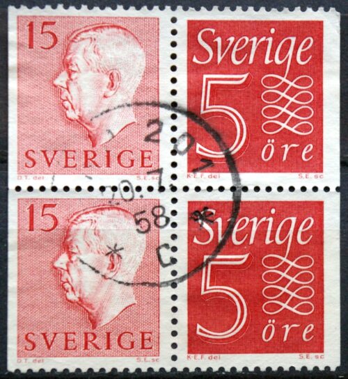 Švedija, kvartblokis su MiNr 424, 429 Used (O)