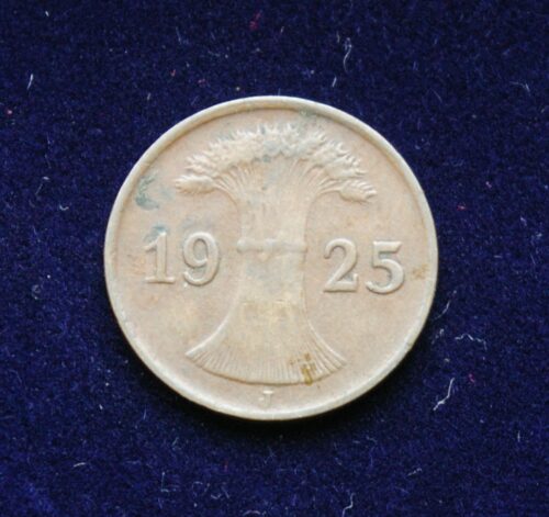Veimaro Respublika, 1 reichspfenigis 1925m-J