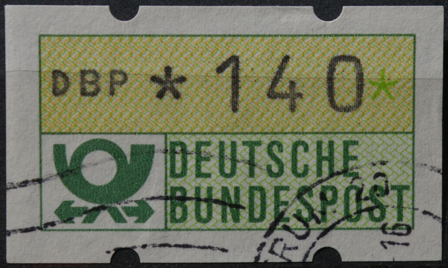 Vokietija, pašto automatų ženklas MiNr 1 Used(O)