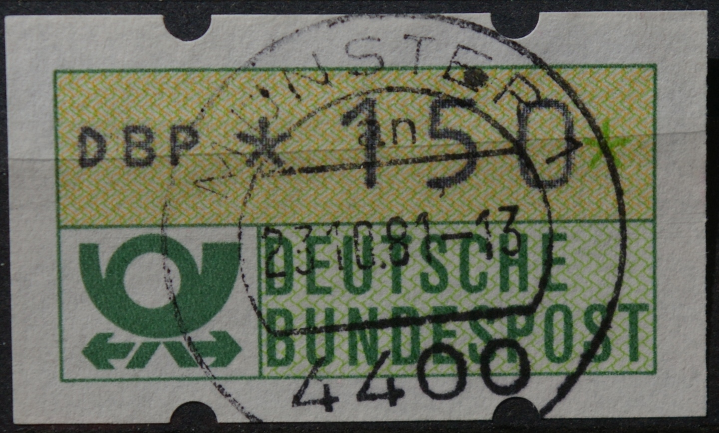 Vokietija, pašto automatų ženklas MiNr 1 Used(O)