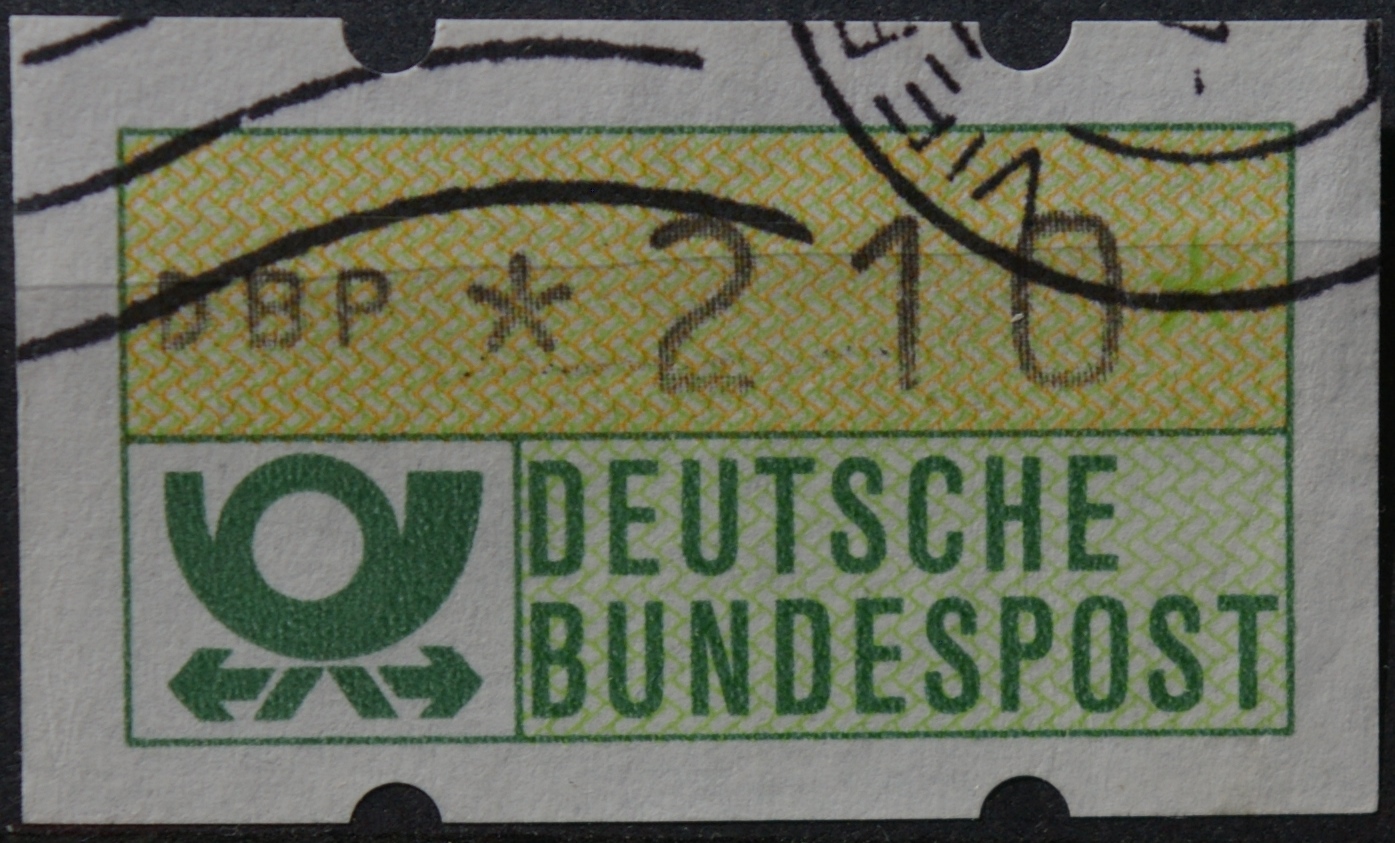 Vokietija, pašto automatų ženklas MiNr 1 Used(O)