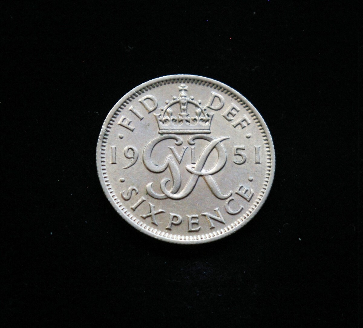 Didžioji Britanija, 6 pensai 1951m
