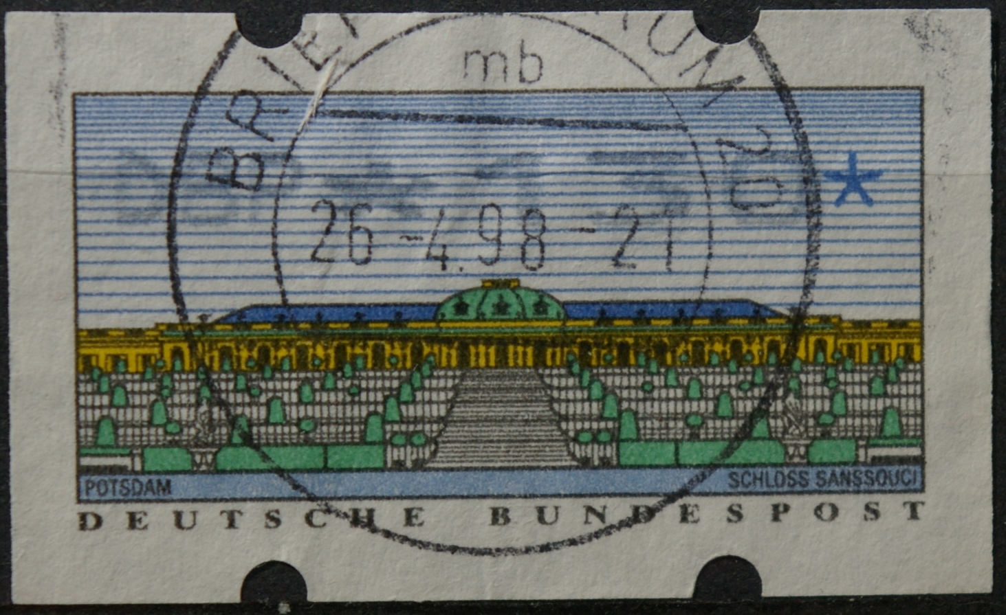 Vokietija, pašto automatų ženklas MiNr 2 Used(O)