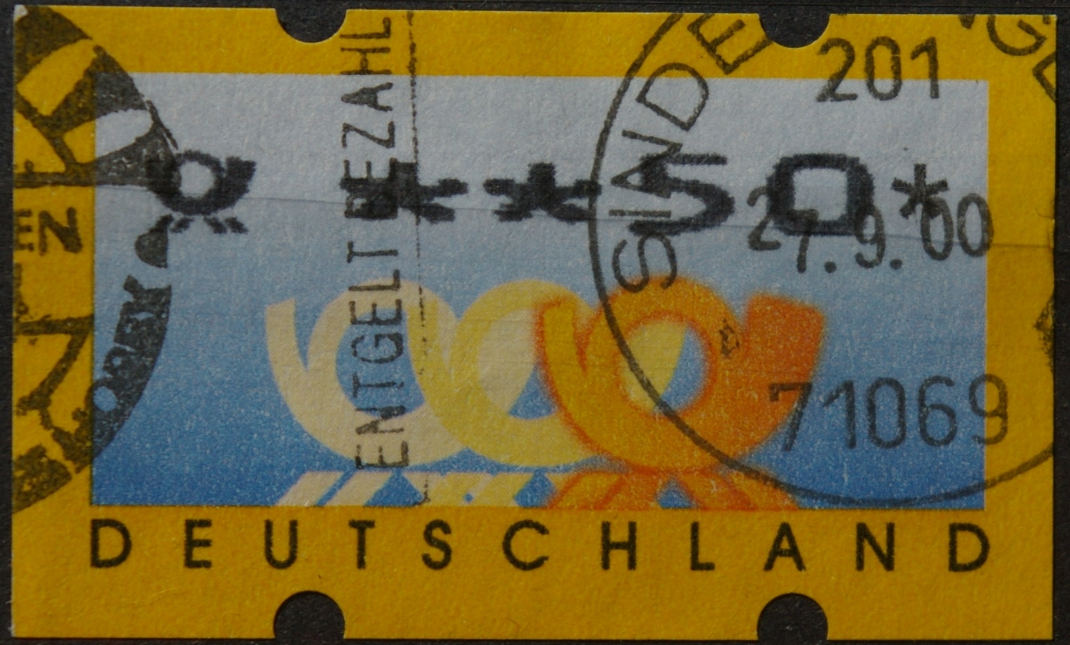 Vokietija, pašto automatų ženklas MiNr 3 Used(O)