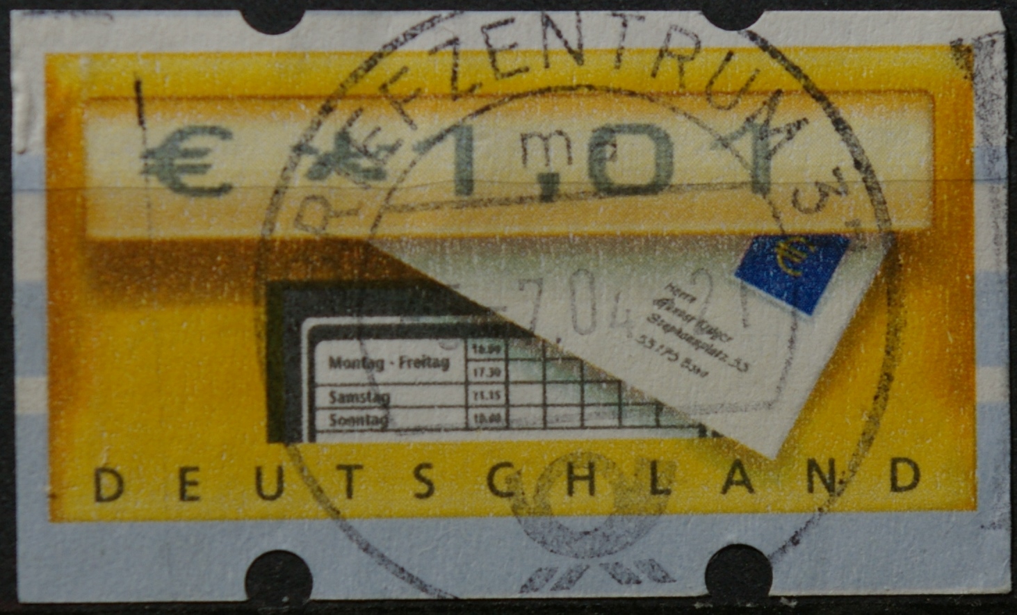 Vokietija, pašto automatų ženklas MiNr 5 Used(O)