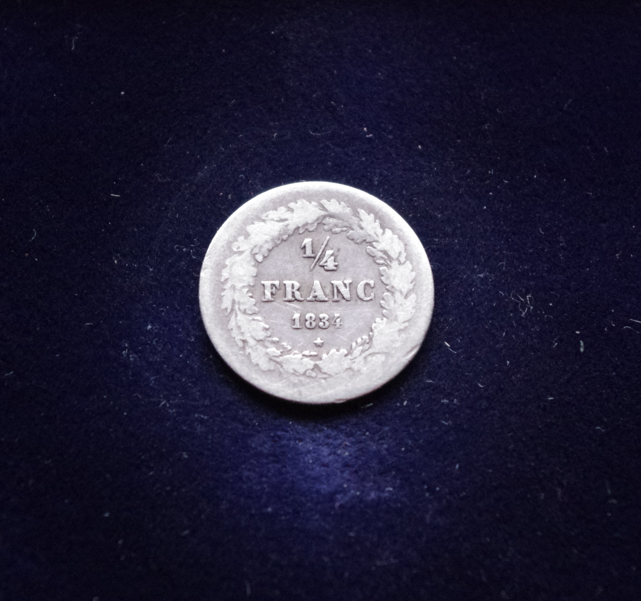 Belgija SIDABRINIS 1/4 franko 1934m E