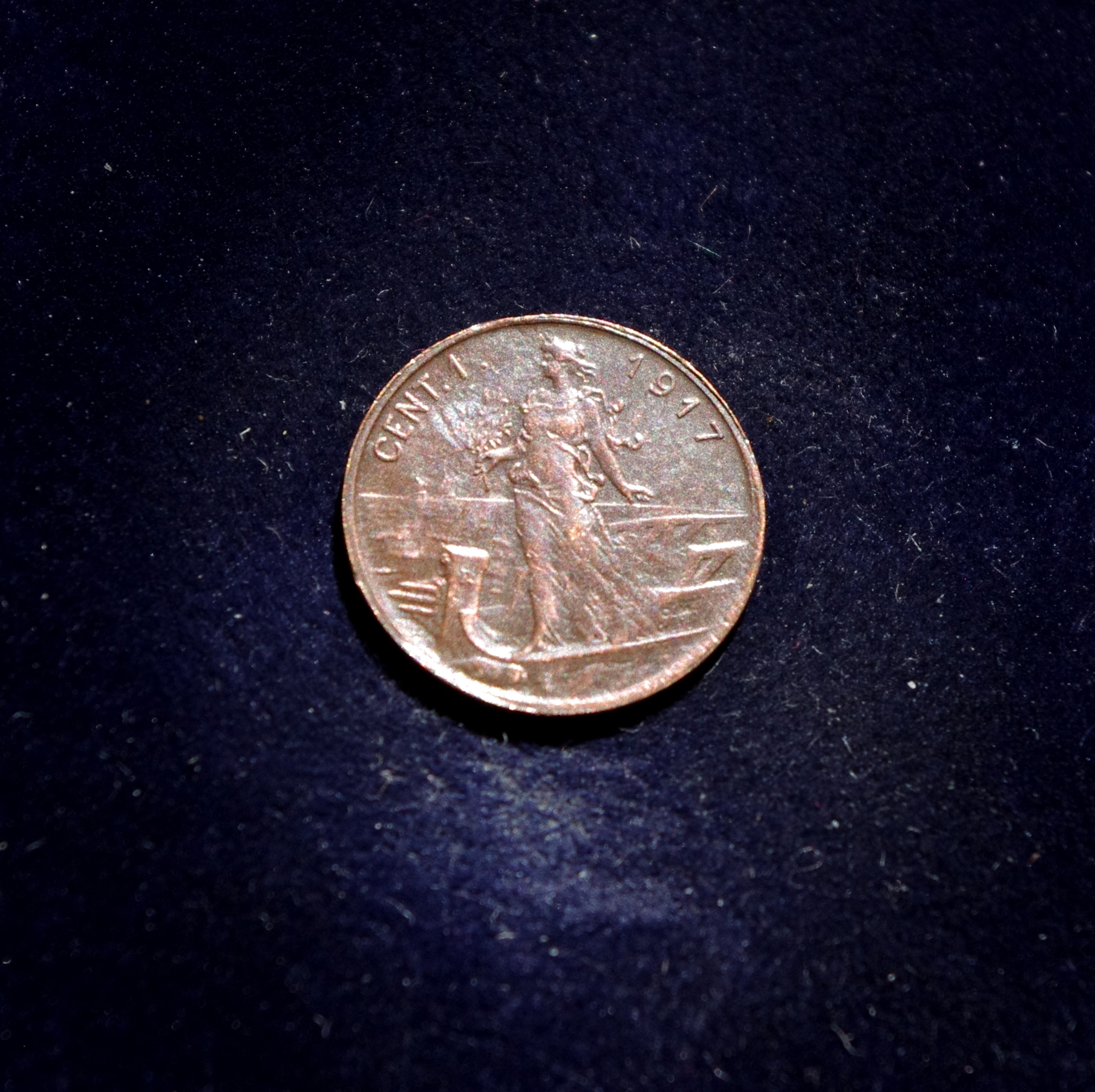 Italija, 1 čentezimas 1917m E