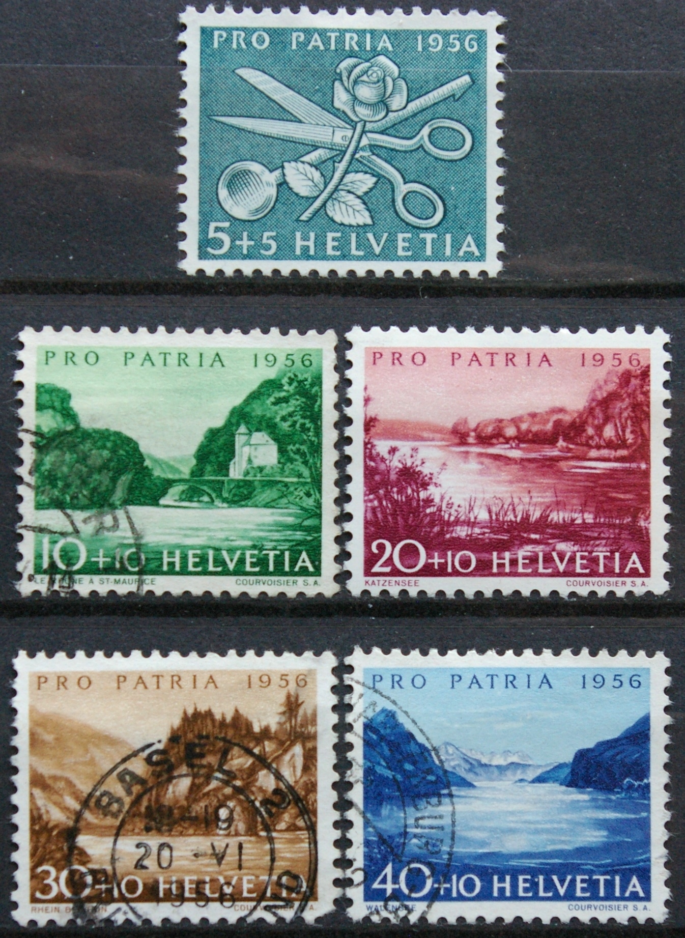 Šveicarija, pilna serija, MiNr 627-631 Used (O)/MLH*