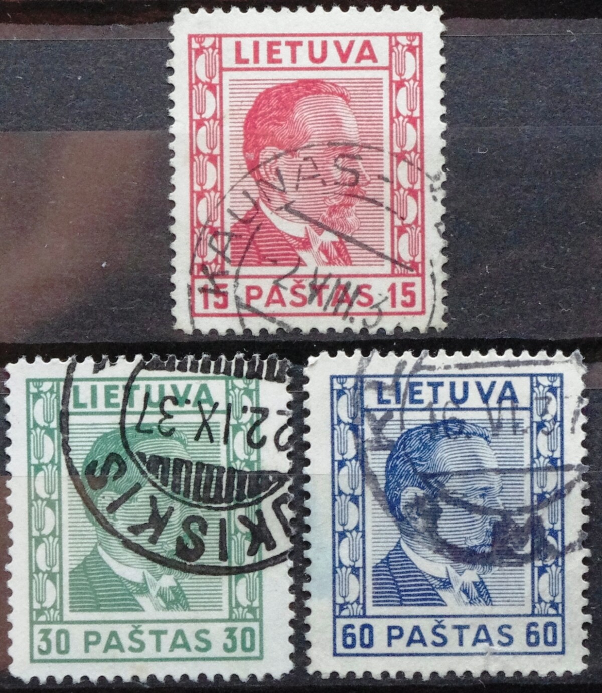 Tarpukario Lietuva, pilna serija, MiNr 410-412 Used(O)