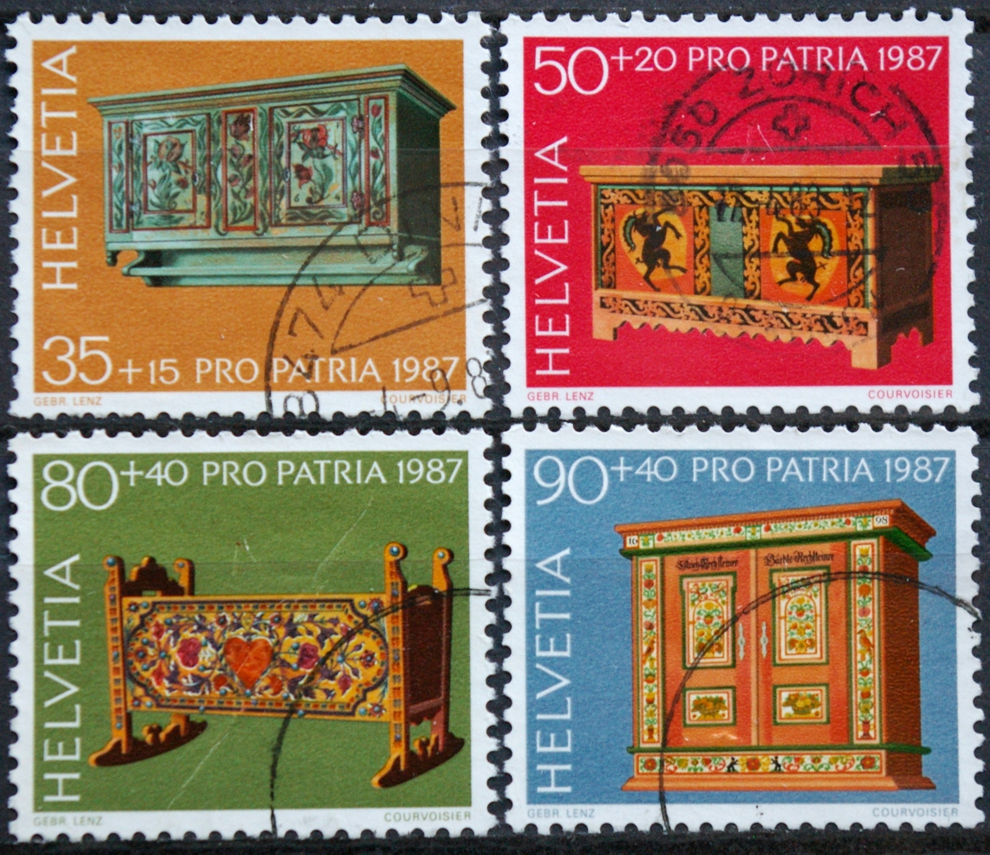 Šveicarija, pilna serija, MiNr 1345-1348 Used (O)