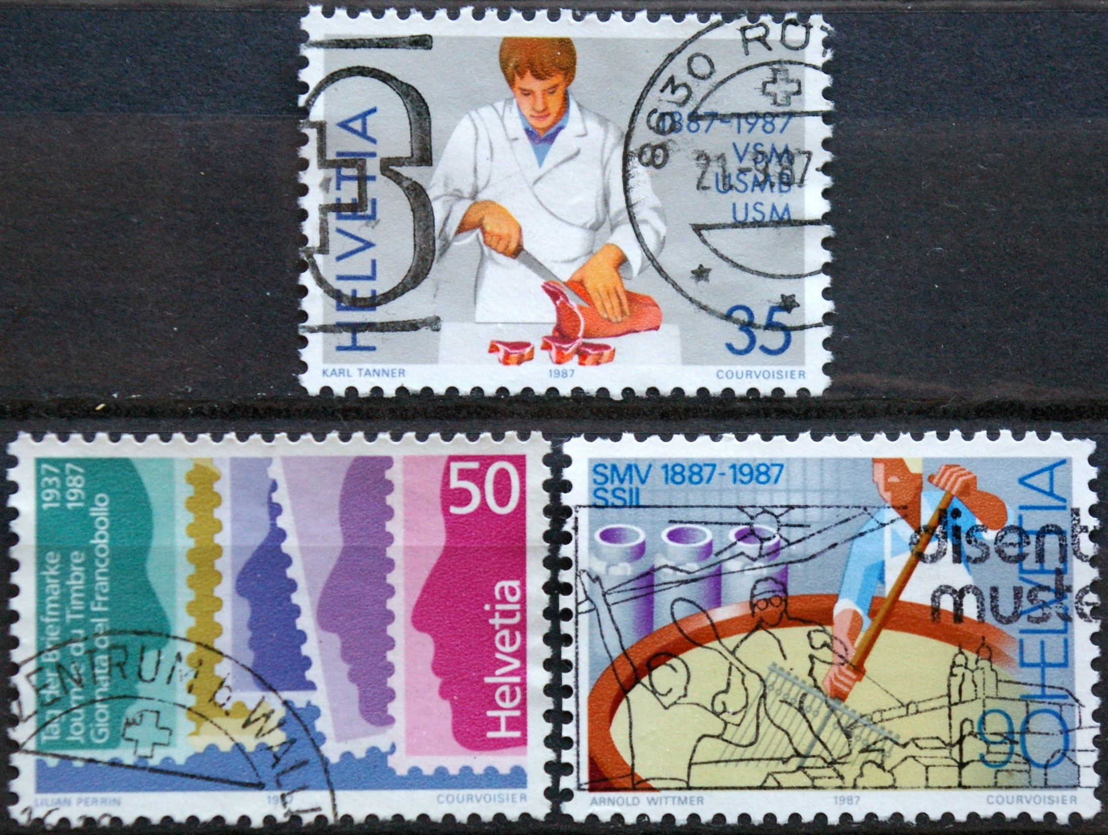 Šveicarija, pilna serija, MiNr 1351-1353 Used (O)