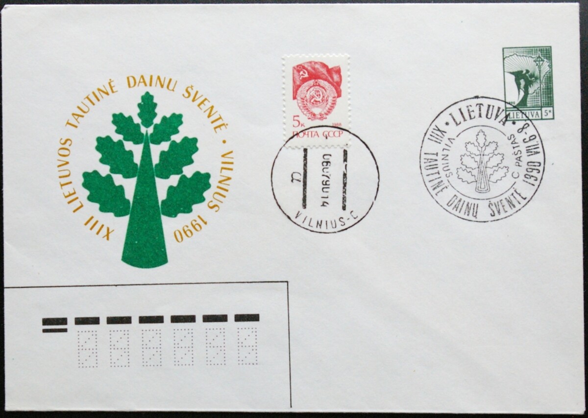 Lietuva, 1990m pirmos dienos ženklini vokas C3