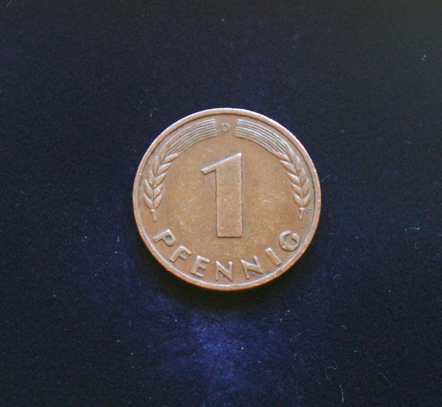 Vokietija, 1 pfenigas 1950m-D