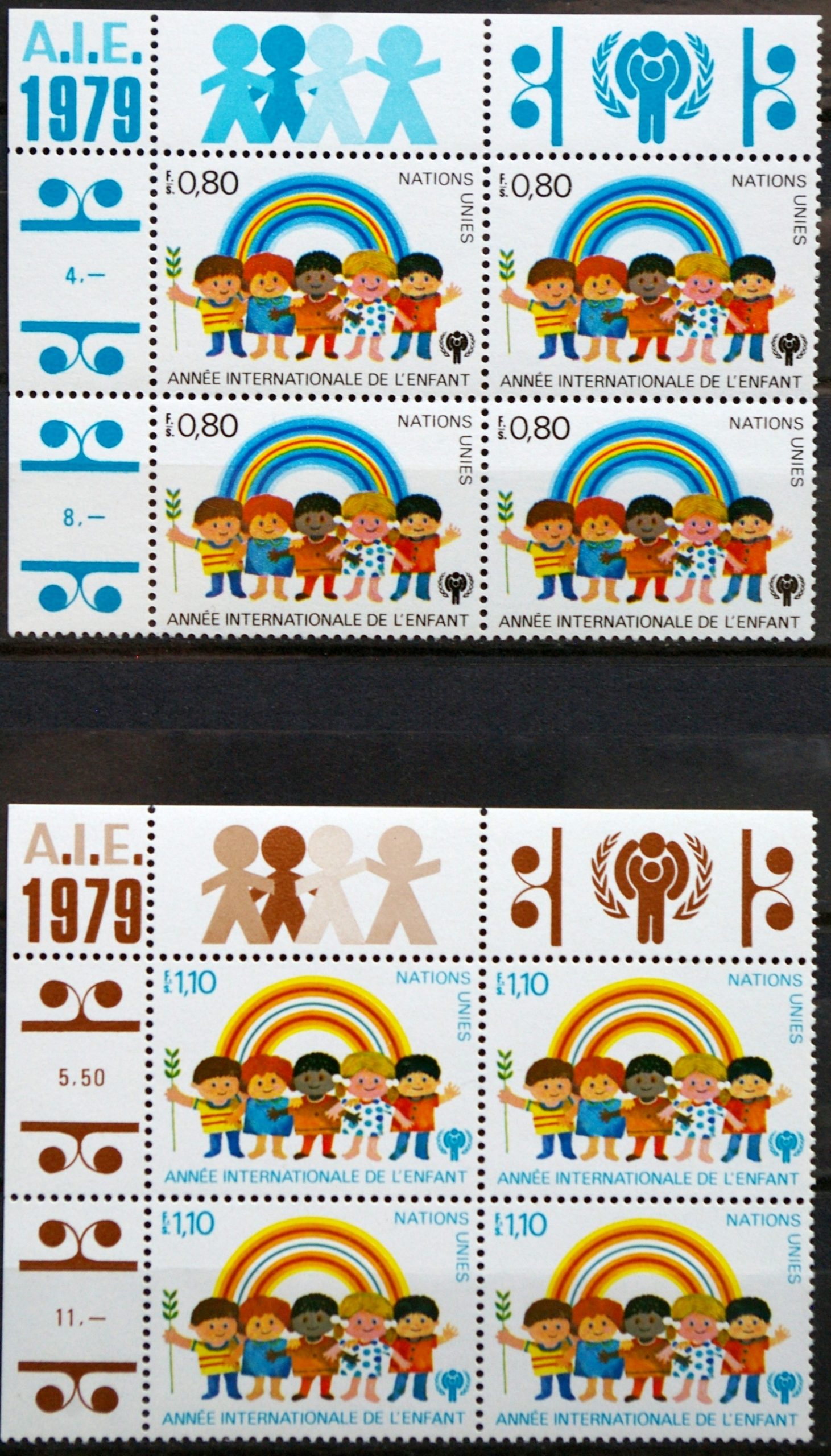 JTO, Ženevos biuras, pilna serija kvartblokiais, MiNr 83-84 MNH**