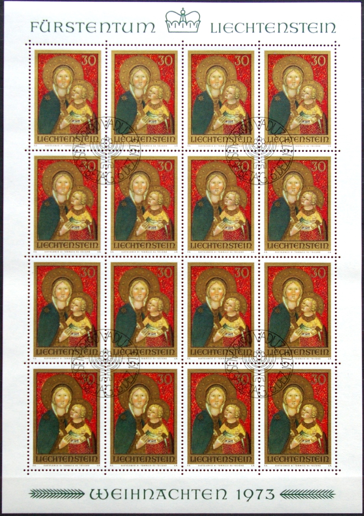 Lichtenšteinas, pilnas mažasis lapukas, MiNr 595 Used (O)