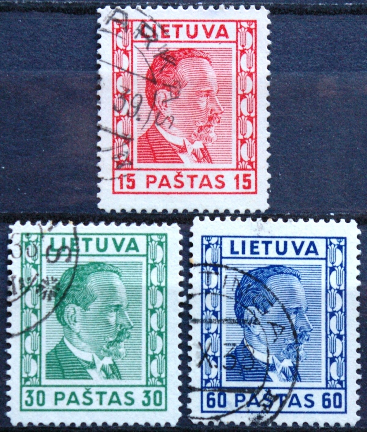 Tarpukario Lietuva, pilna serija, MiNr 410-412 Used(O)