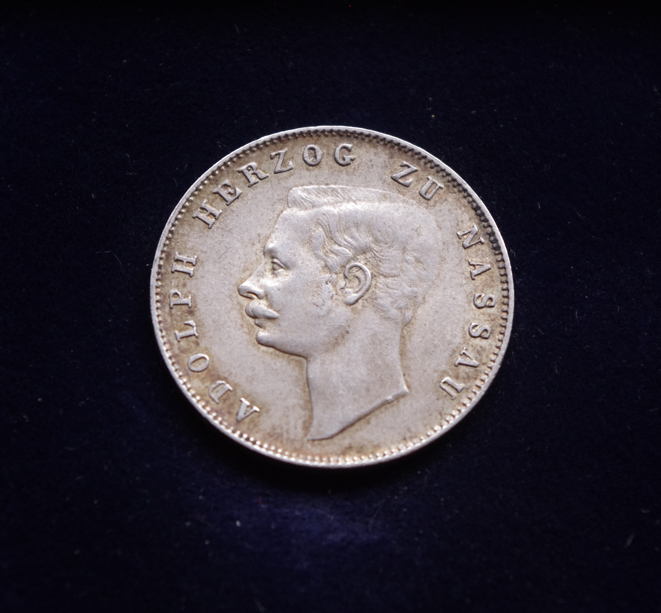 Vokietija, Nassau kunigaikštystė, 1/2 guldeno 1860m E